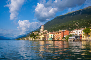 Fototapeta na wymiar Malcesine on Lake Garda in Italy