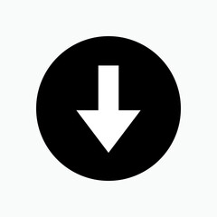 Down Arrow Icon - Vector, Download Symbol for Design, Presentation, Website or Apps Elements.   