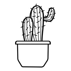 Cactus in the pot vector illustration 