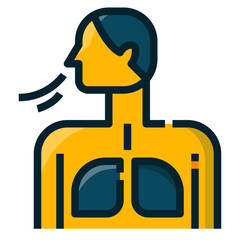 Air pollution filled outline icon