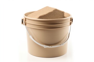 Isolated Bucket of Sand on White Background (AI Generated)