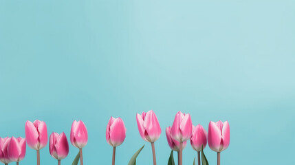 Tulip flowers background. Illustration AI Generative.