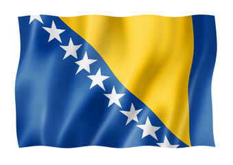 Bosnia and Herzegovinan flag isolated on white