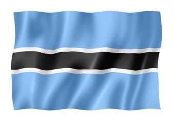 Botswana flag isolated on white
