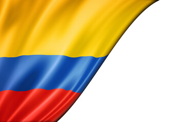 Colombian flag isolated on white banner