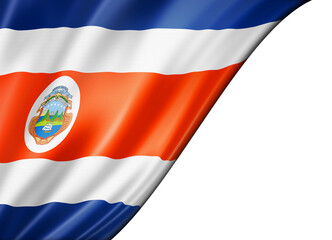 Costa Rican flag isolated on white banner