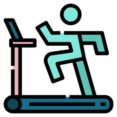 Treadmill filled outline icon