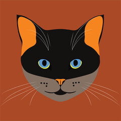 A cat face draw illustration-vector Artwork