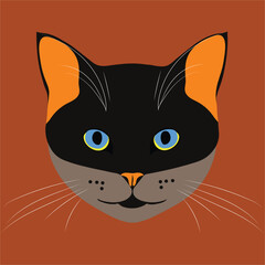 A cat face draw illustration-vector Artwork