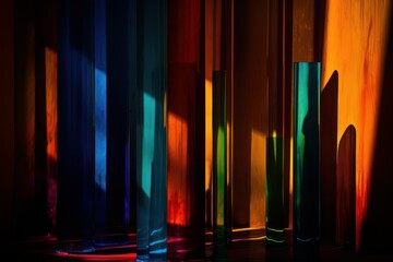 Abstract colorful background with dramatic light and shadow. Generative AI