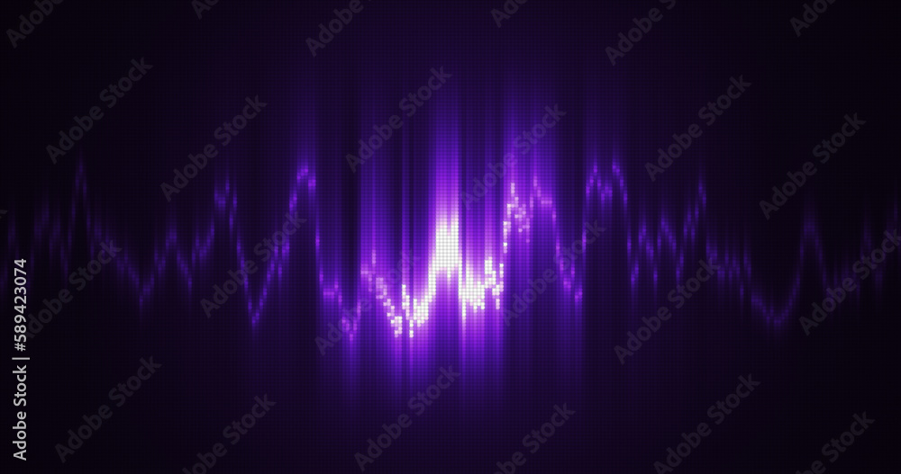 Poster abstract purple energy equalizer from particles and points abstract background