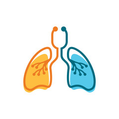 Lungs logo vector icon design