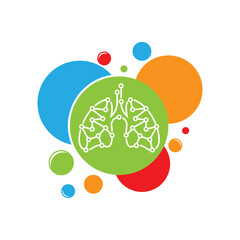 Lungs tech logo vector icon design