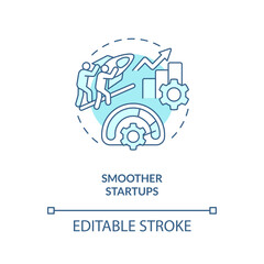 Smoother startups turquoise concept icon. Standardized changeover processes abstract idea thin line illustration. Isolated outline drawing. Editable stroke. Arial, Myriad Pro-Bold fonts used