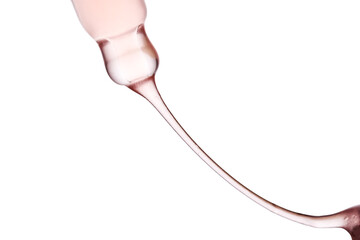 Pipette with a viscous pink cosmetic close-up.