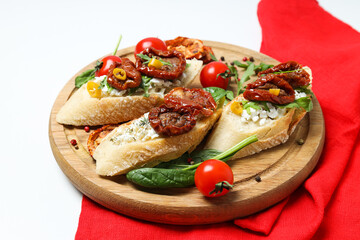 Sandwich with sun-dried tomato - tasty snack concept