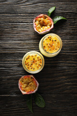 Concept of delicious food - Passion fruit mousse
