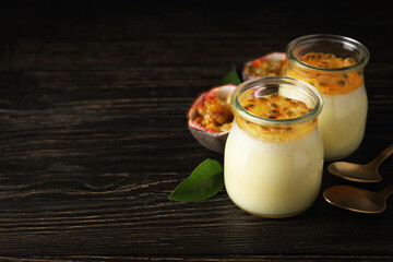 Concept of delicious food - Passion fruit mousse