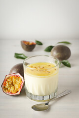 Concept of delicious food - Passion fruit mousse