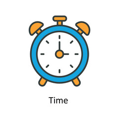 Time  Vector Fill outline Icons. Simple stock illustration stock