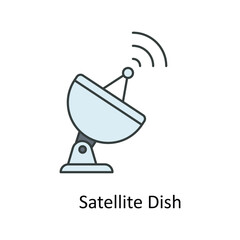 Satellite Dish Vector Fill outline Icons. Simple stock illustration stock