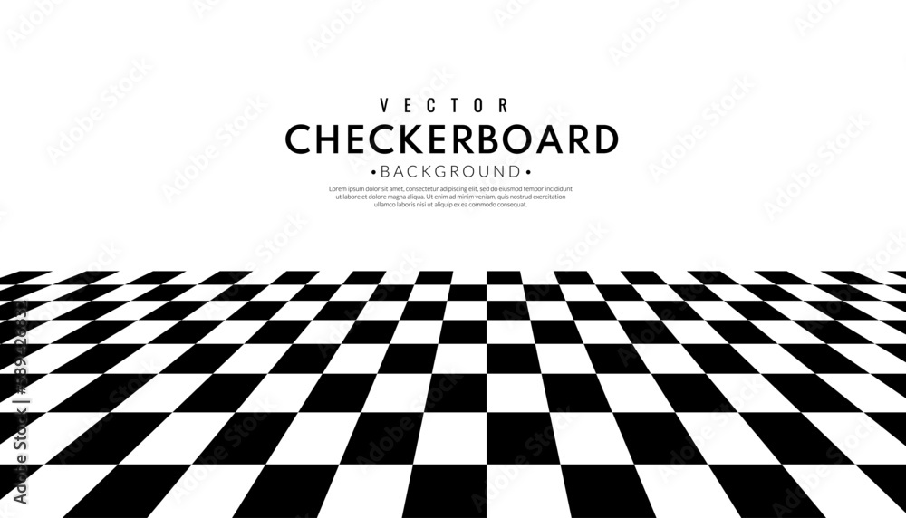Poster abstract checkerboard pattern on white background. racing and speed or success concept. chess border