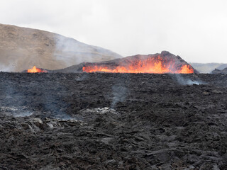 Volcano eruption  in Mt. Fagradalsfjall August 2022
