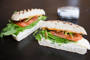 Delicious healthy vegan sandwich with vegetables