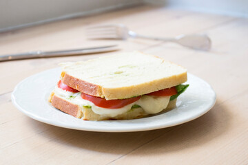 Delicious healthy vegan sandwich with vegetables