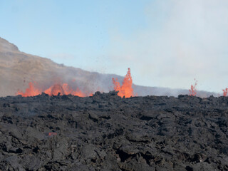 Volcano eruption  in Mt. Fagradalsfjall August 2022
