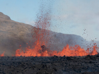 Volcano eruption  in Mt. Fagradalsfjall August 2022
