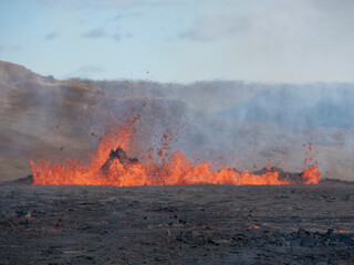 Volcano eruption  in Mt. Fagradalsfjall August 2022
