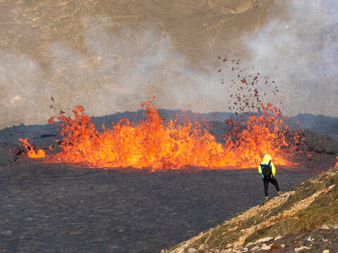 Volcano eruption  in Mt. Fagradalsfjall August 2022
