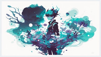 Obraz na płótnie Canvas Abstract blue purple background (ai generate)