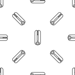 Grey line Curling iron for hair icon isolated seamless pattern on white background. Hair straightener icon. Vector Illustration