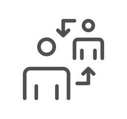 Teamwork and business communication icon outline and linear symbol.	

