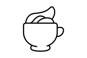coffee cream icon illustration. icon related to coffee element. Line icon style. Simple vector design editable