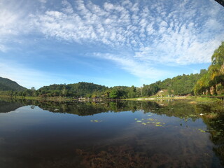 Fototapeta na wymiar View Landscape Sebedang Lake