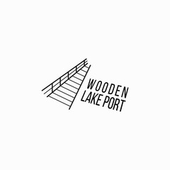 creative wooed lake port, pier, wharf, docks logo business vector design template with modern, simple and elegant styles isolated on white background