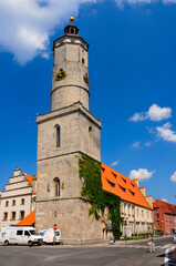 Obraz premium Town hall in Lwowek Slaski, Lower Silesian Voivodeship, Poland.