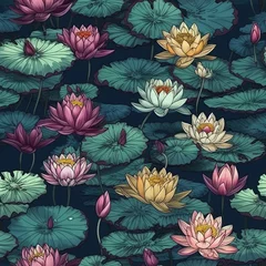 Möbelaufkleber Seamless floral pattern. Generative AI © Bogdan