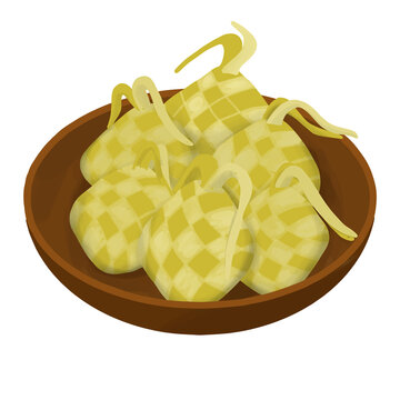 Illustration Of Ketupat In The Eid Event