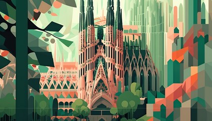 Barcelona cityscape (ai generate)