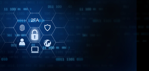 Cyber, personal data, privacy and information security. Internet networking  protection security system concept. Padlock icon on tech code background.