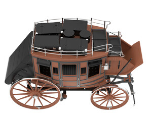 Stagecoach isolated on transparent background. 3d rendering - illustration