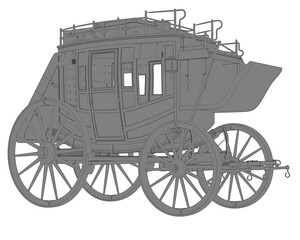 Fototapeta na wymiar Stagecoach isolated on transparent background. 3d rendering - illustration