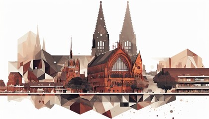 Bremen cityscape (ai generate) - obrazy, fototapety, plakaty