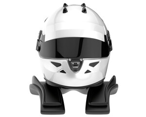 Racing helmet isolated on transparent background. 3d rendering - illustration