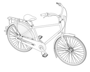 Classic Bike isolated on transparent background. 3d rendering - illustration