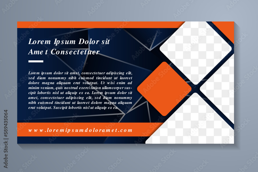 Poster abstract modern banner design template for dummy text as example headline. blue gradient horizontal 